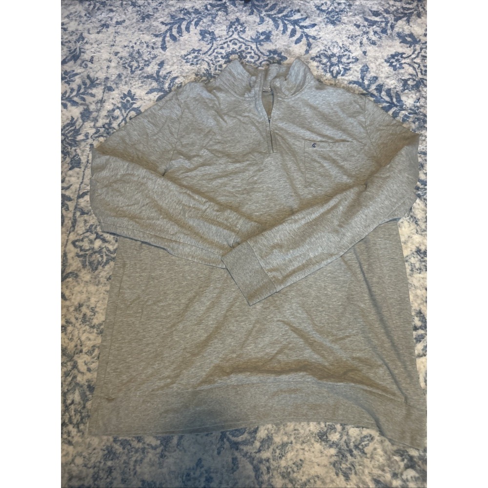 Criquet Quarter Zip Pullover Mens XXL Gray Organic Cotton Pocket Casual